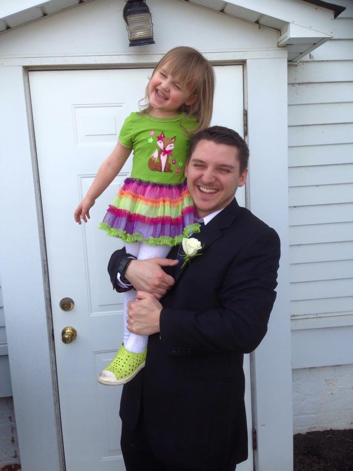 Pastor Mark Brunke with four-year-old daughter Michaela Brunke