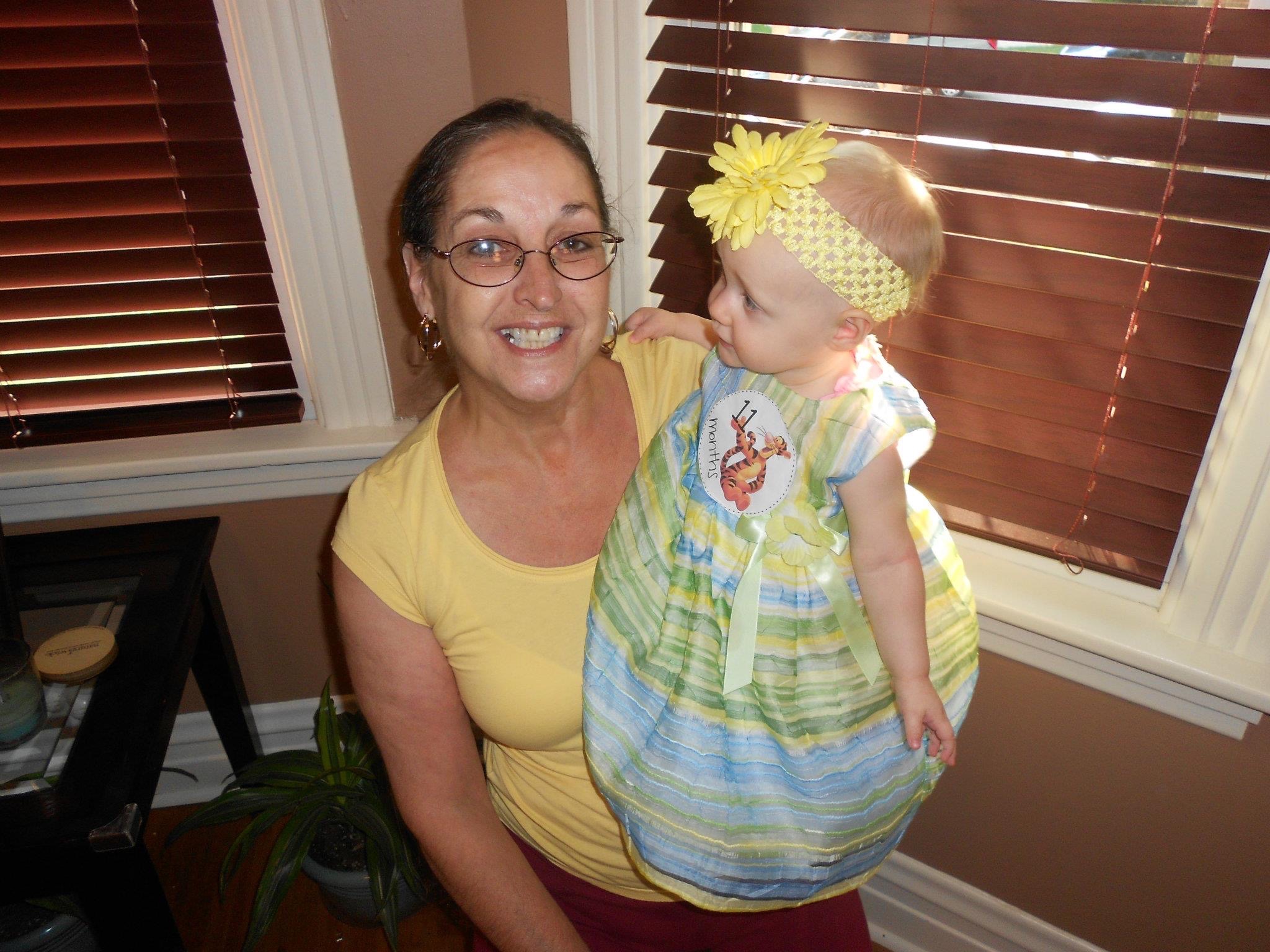 Grandma Angie Brunke with 11-month-old Michaela Brunke